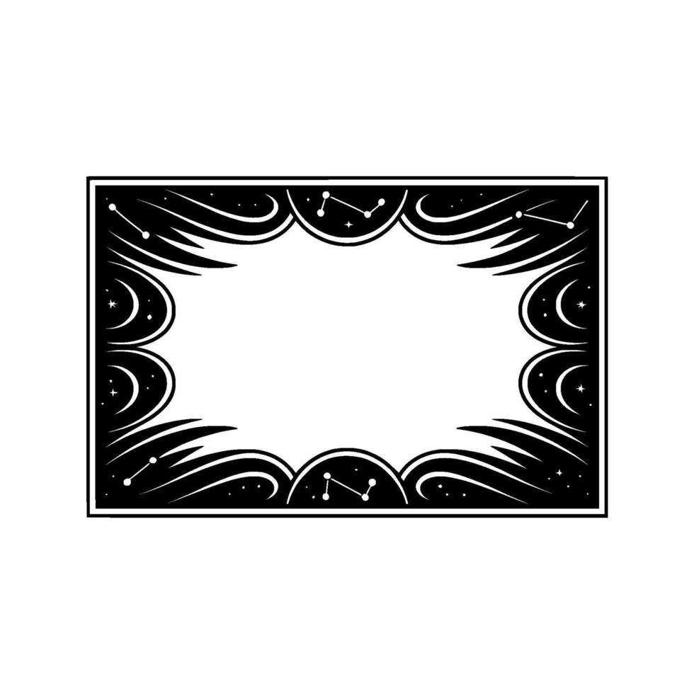 Celestial Border, Vintage Starscape, Elegant vector