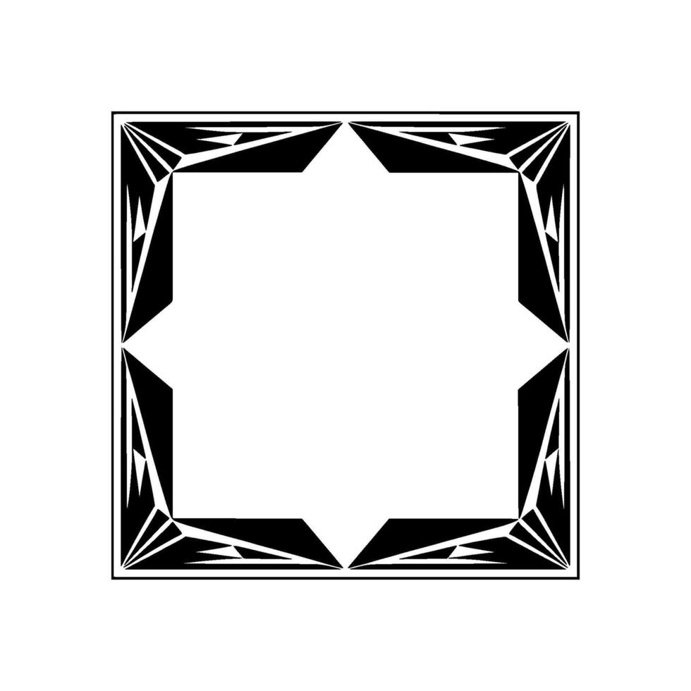 Geometric Starburst Frame, Minimalist, Square vector