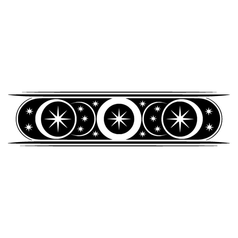 Celestial Cycle Stylized Moon Phases with Stars vector