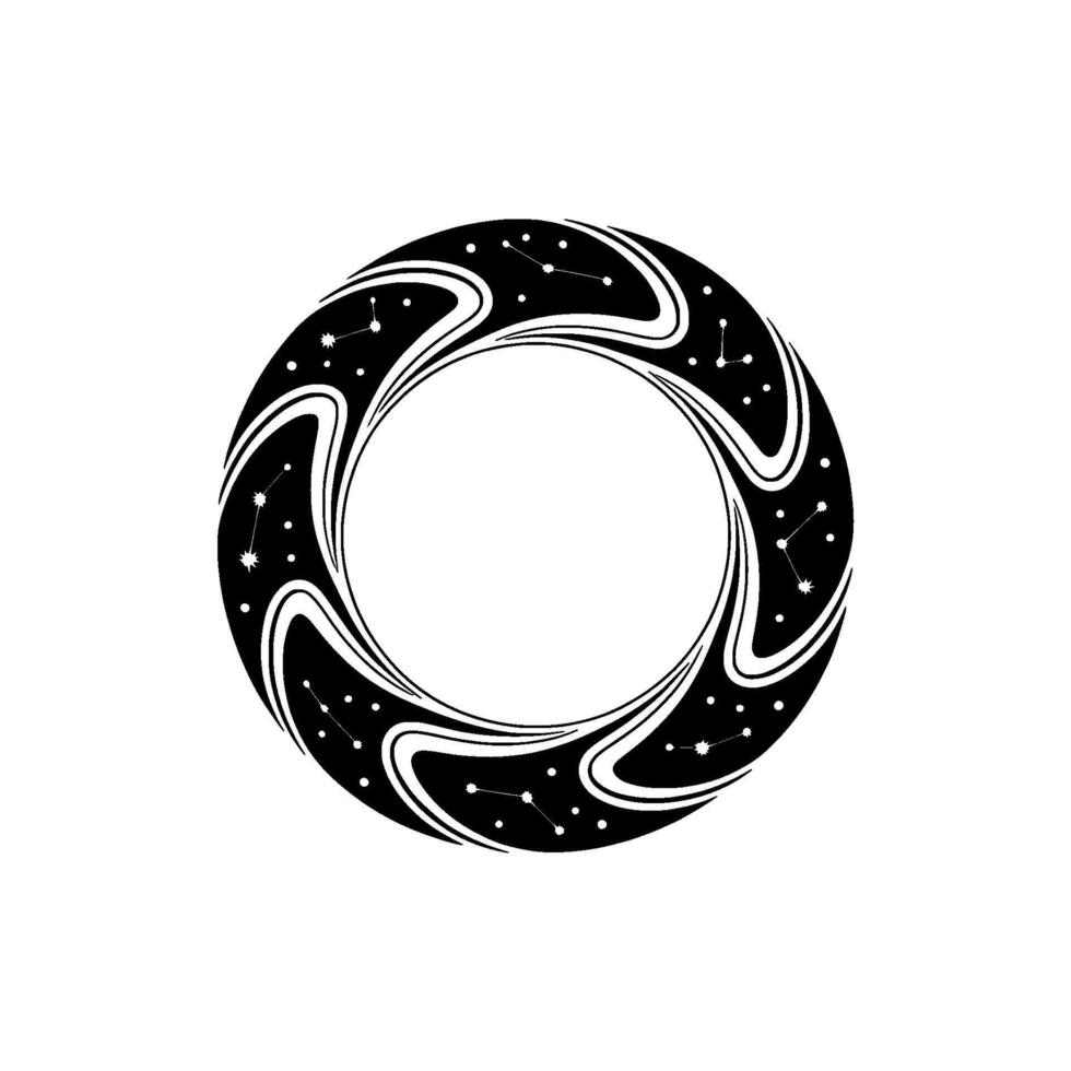 Celestial Orbit Abstract Moon with Constellations vector