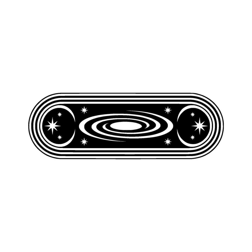 Retro Cosmic Orbit, Stylized Starscape vector