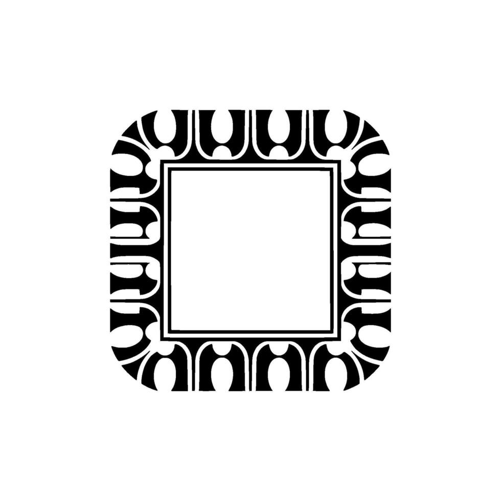 Geometric Deco Frame, Stylized Ornamentation vector