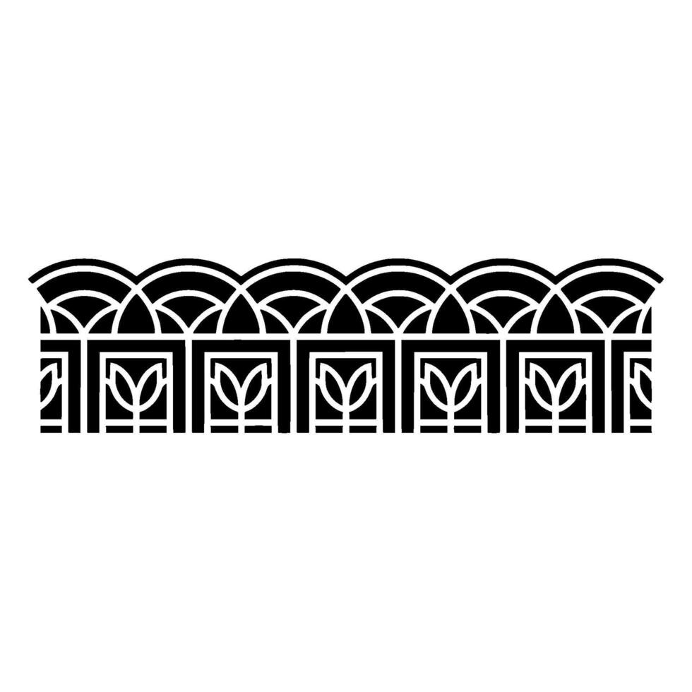 Art Deco Floral Border, Geometric , Elegant Pattern vector
