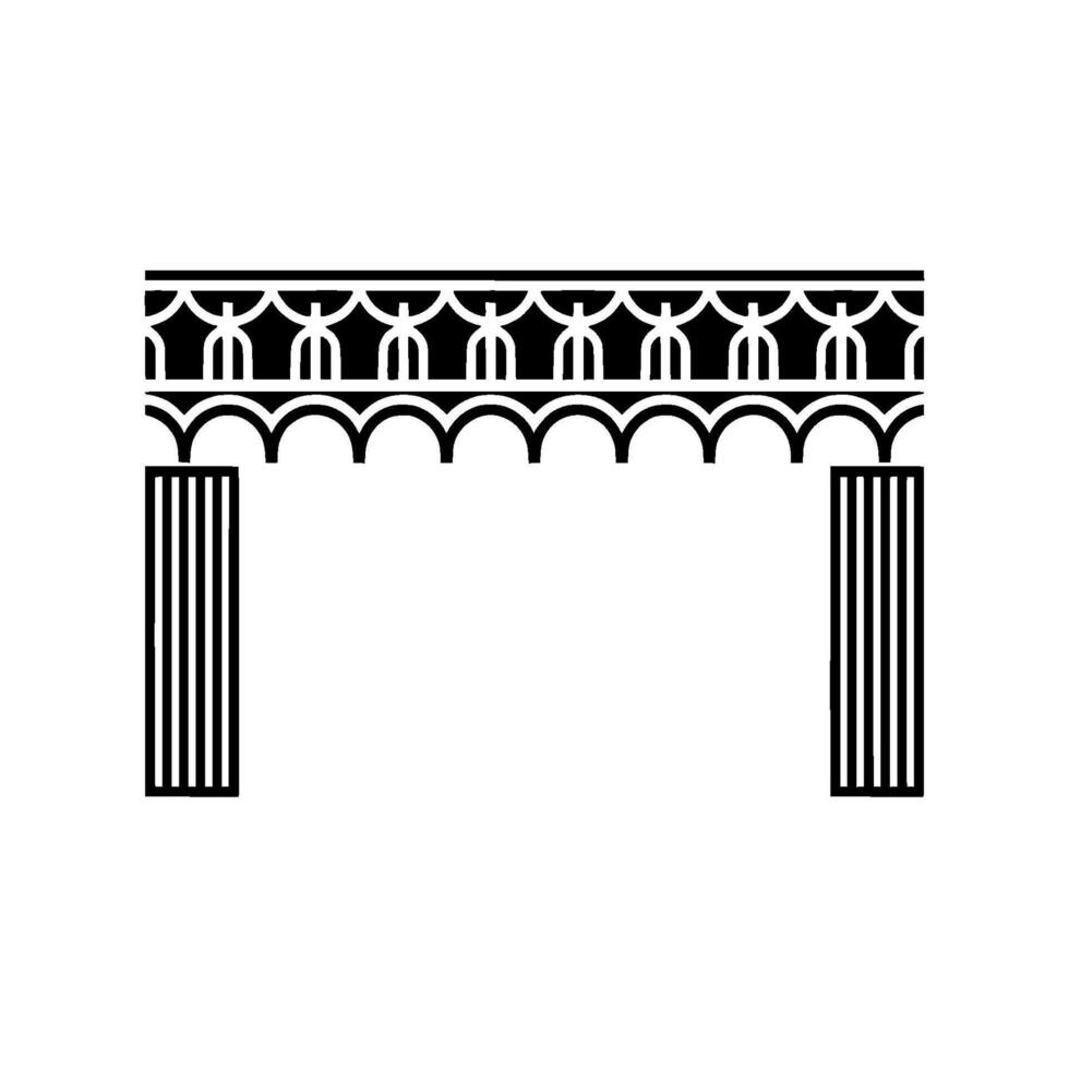 Geometric Temple Archway, Minimalist vector