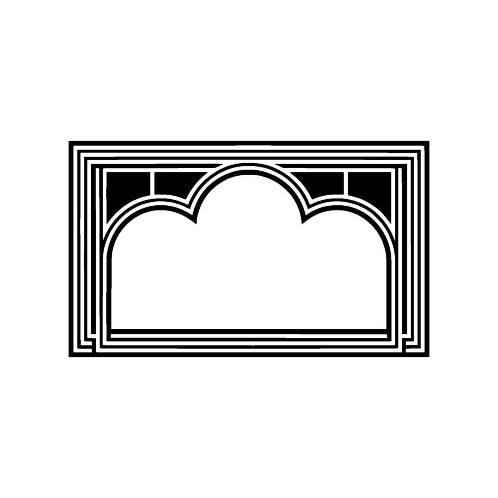 Geometric Arch Frame, Minimalist , Monochrome Elegance vector