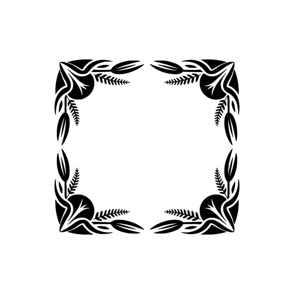 Elegant Botanical Frame, Minimalist, Border vector
