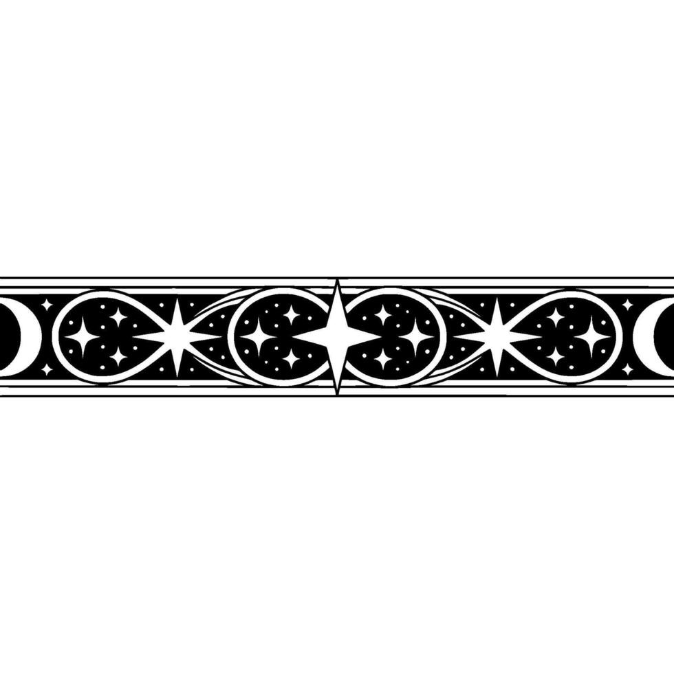 Ornate Celestial Border, Medieval Style vector