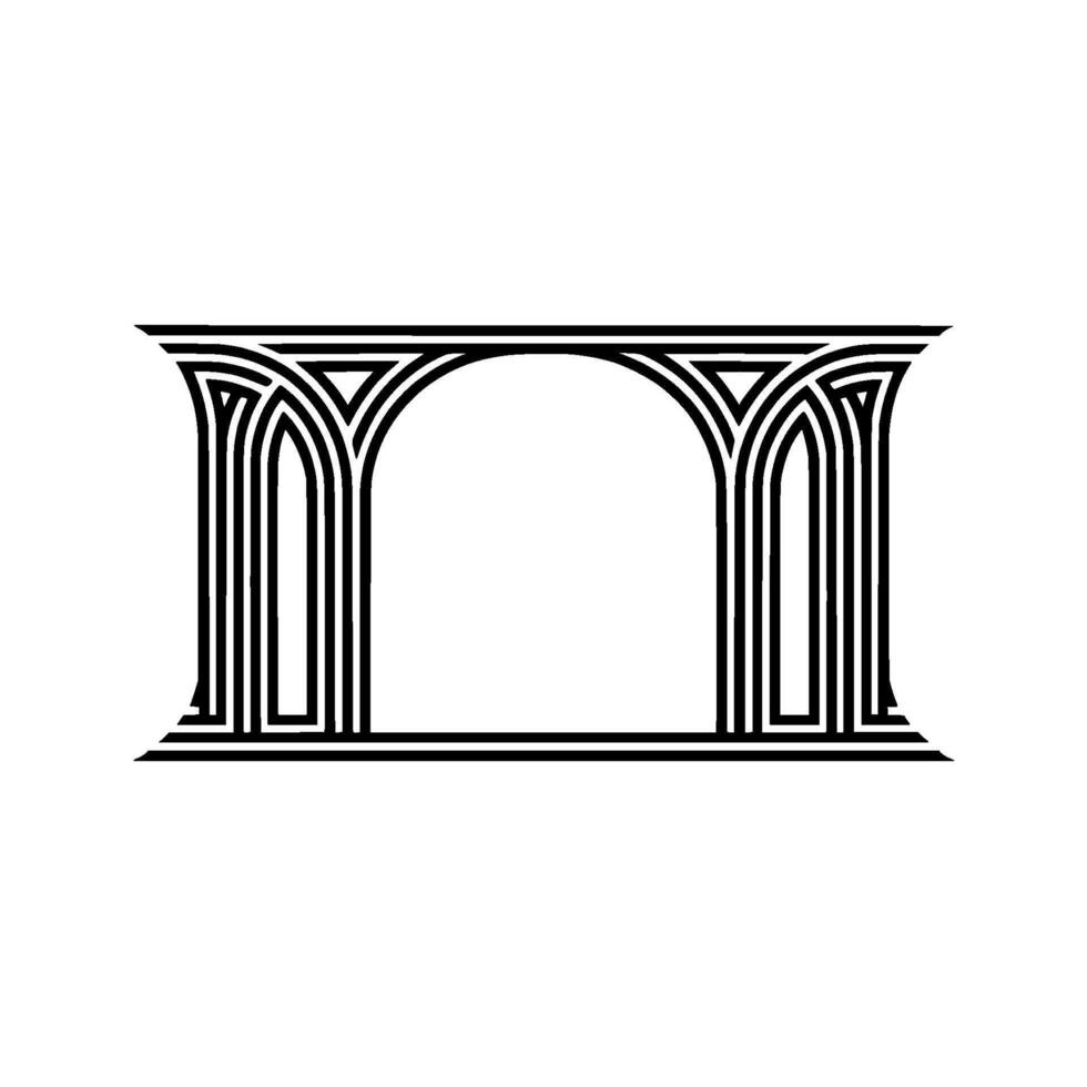 Art Deco Archway, Minimalist , Geometric Pattern, Lineart vector