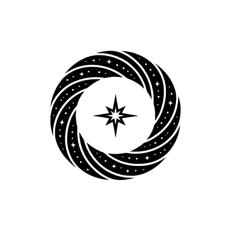 Celestial Spiral Starry Emblem vector