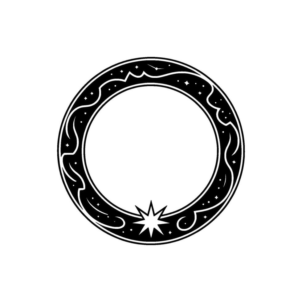 Celestial Border, Starry Ornament, Mystical Frame vector
