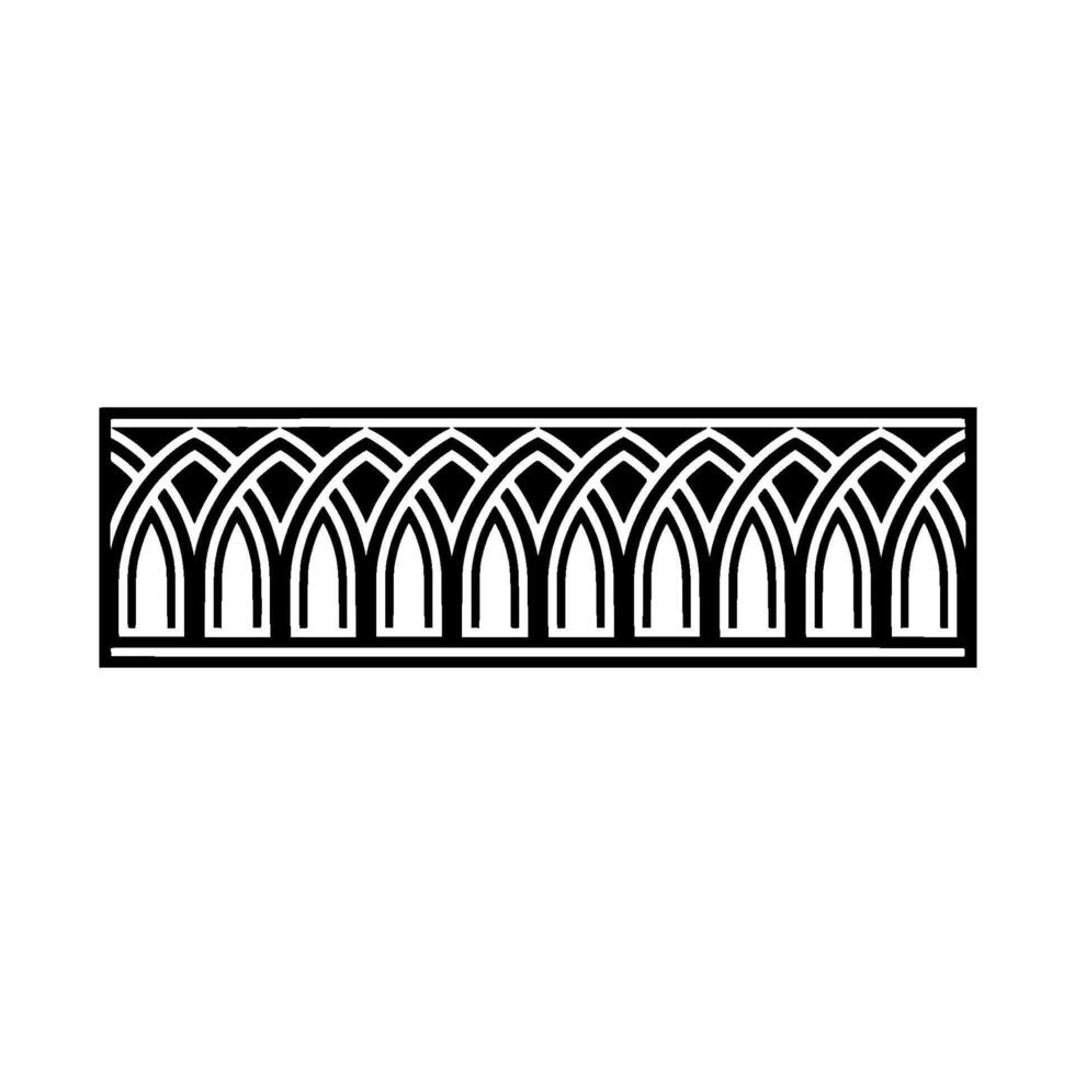 Gothic Arch Border, Minimalist , Elegant Ornamentation - Ornament vector