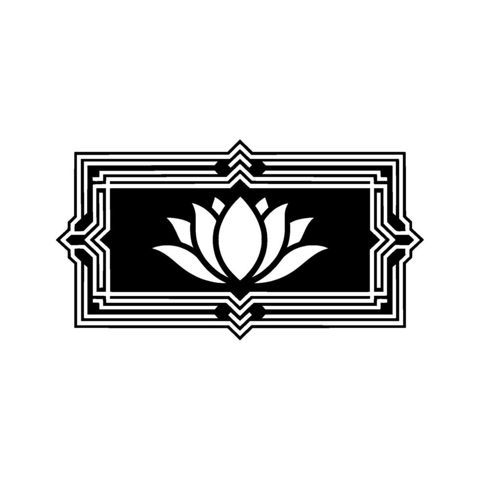 Art Deco Lotus Emblem Elegant, Serene, Vintage vector