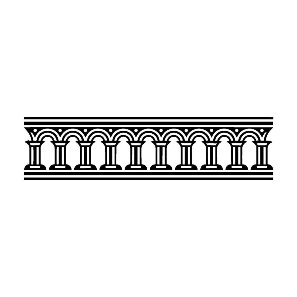 Classical Column Border, Minimalist, Architecture vector
