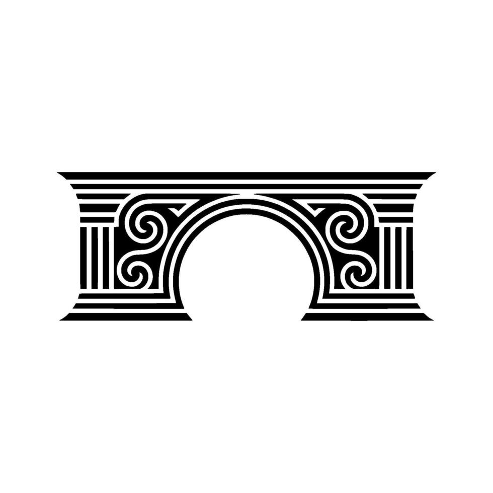 Elegant Archway, Stylized Black White vector