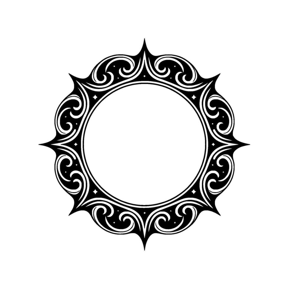 Intricate Black Ornamental Frame, Vintage Elegance, Ornament vector