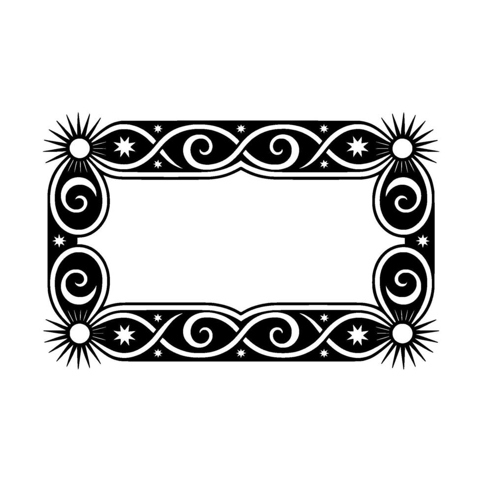 Art Deco Frame, Stylized Sunburst Ornamentation vector