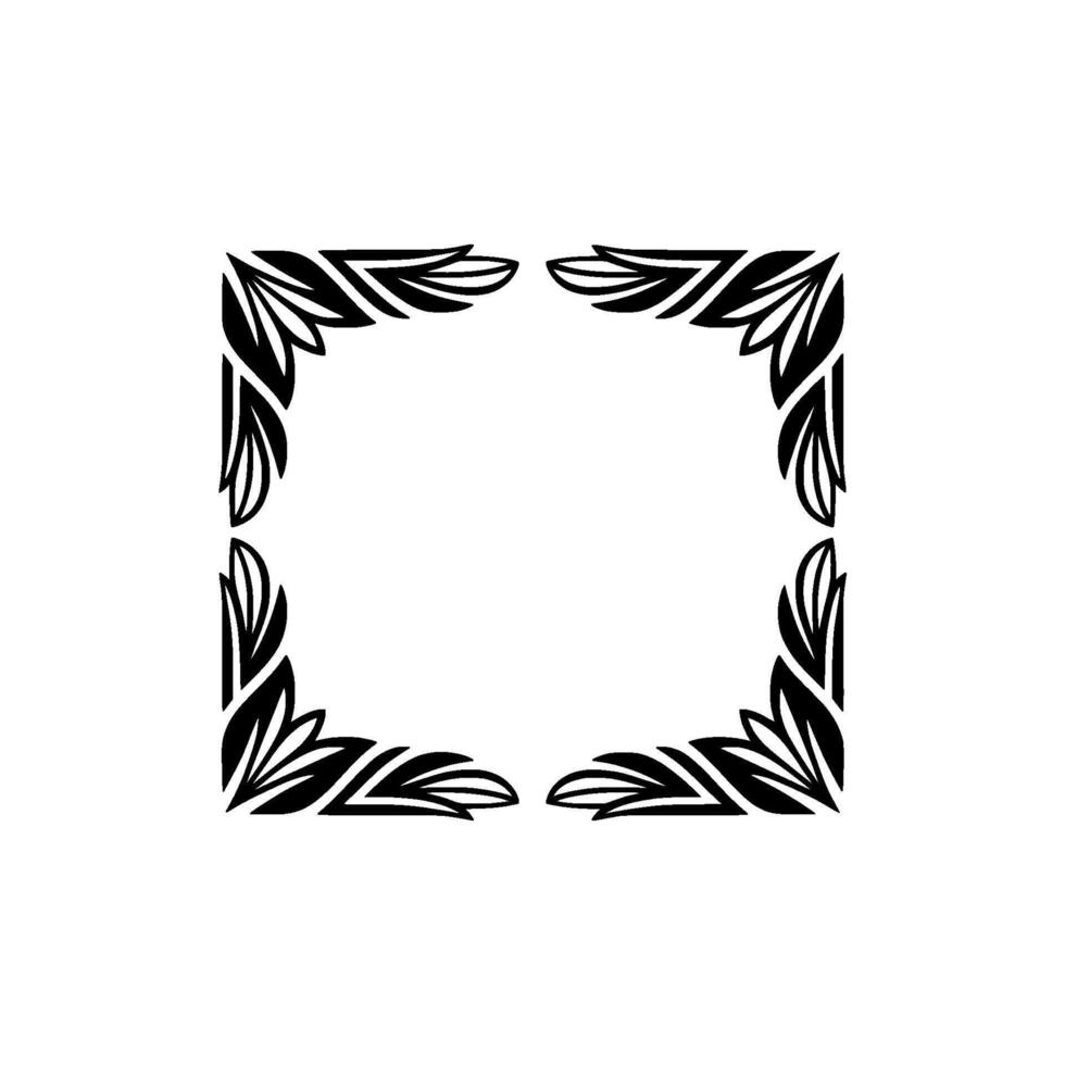 Elegant Botanical Square Frame Minimalist, Leaves vector