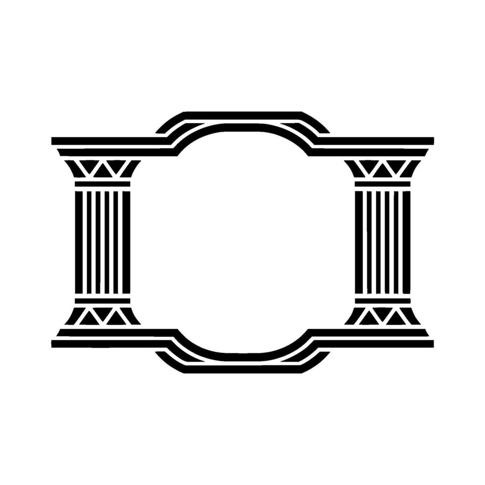 Art Deco Column Frame, Geometric , Elegant Border vector