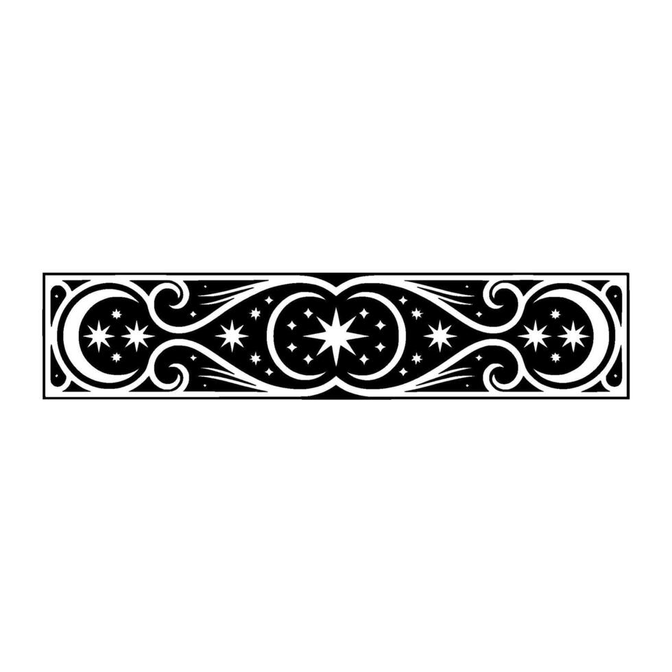 Ornate Celestial Border, Vintage Element, Ornament vector