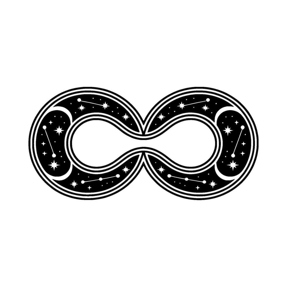 Celestial Infinity Stylized Black White Symbol vector