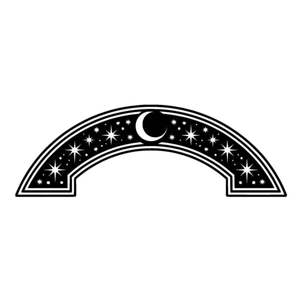 Celestial Arch Moon Stars Illustration vector