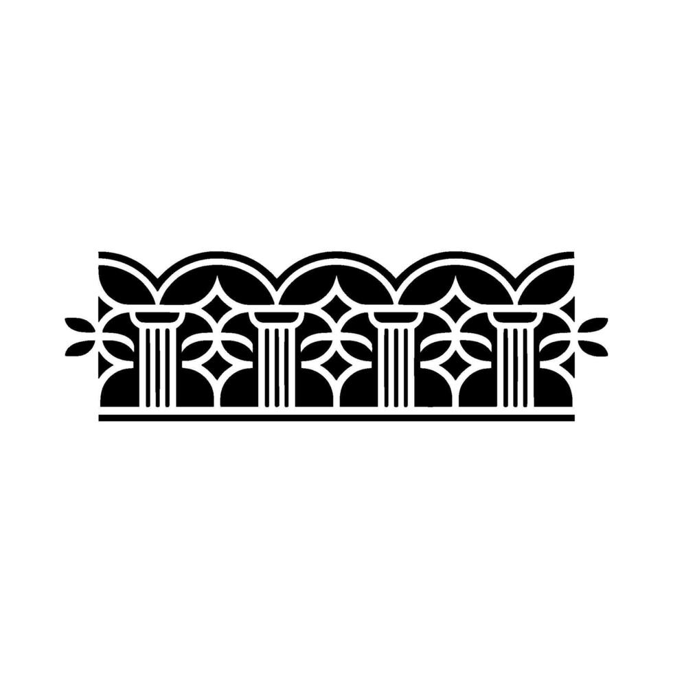 Art Deco Column Border, Geometric Ornamentation, Symmetrical vector