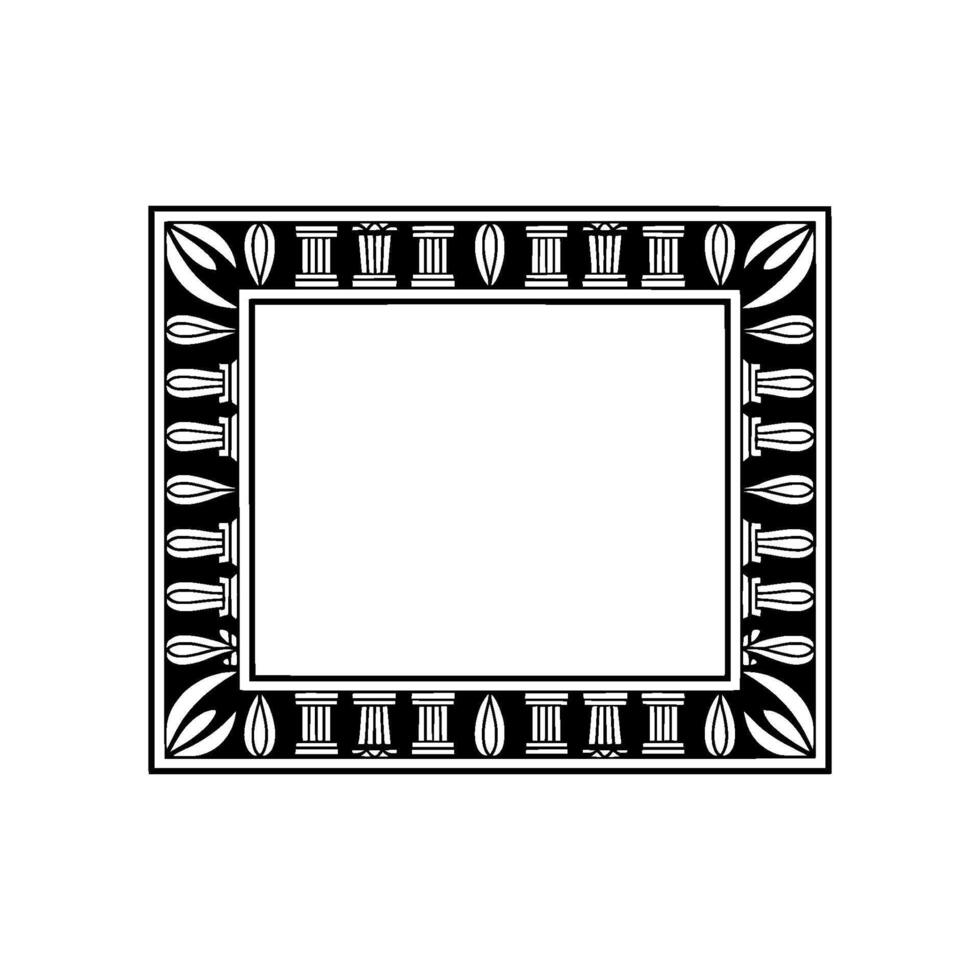 Geometric Deco Frame, Classical Motif, Minimalist vector