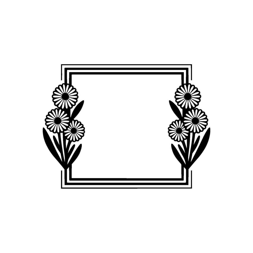 Elegant Floral Frame, Vintage Botanical, Flowers vector