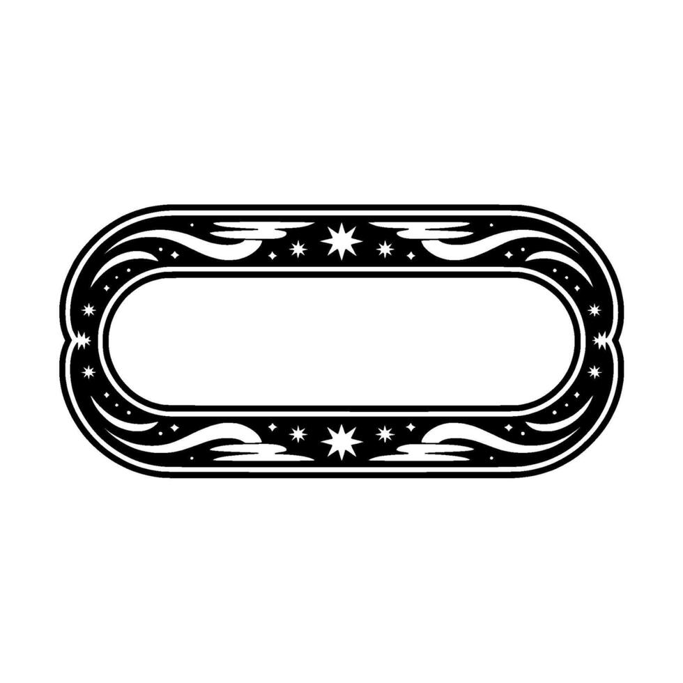 Retro Starburst Oval Label Vintage Element vector
