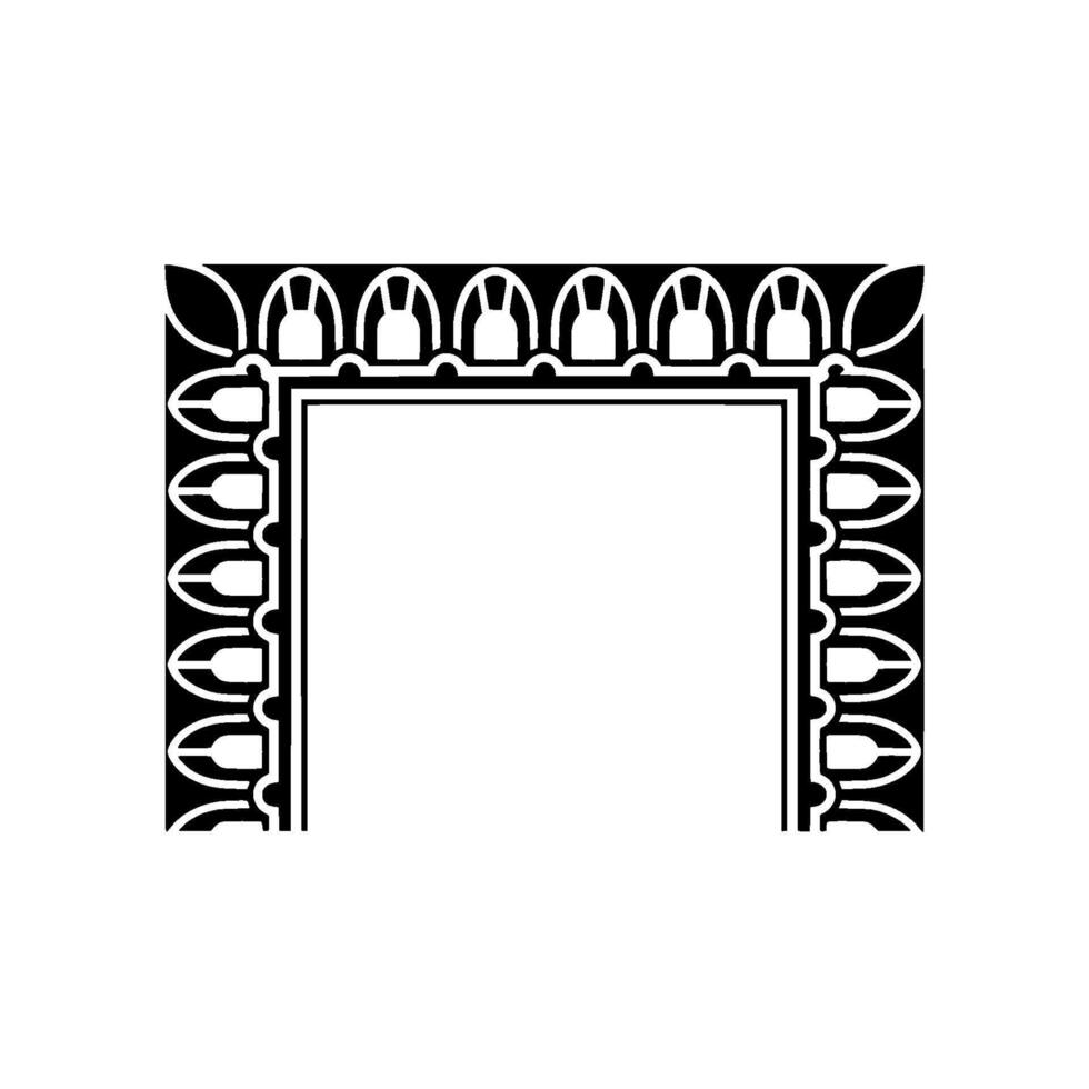 Geometric Arch Frame, Stylized Ornamentation, Minimalist vector