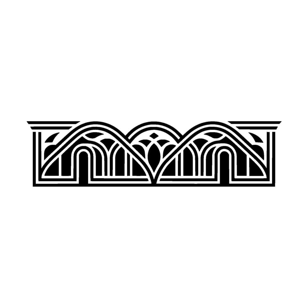 Art Deco Archway Ornament, Geometric , Elegant Border, Pattern vector