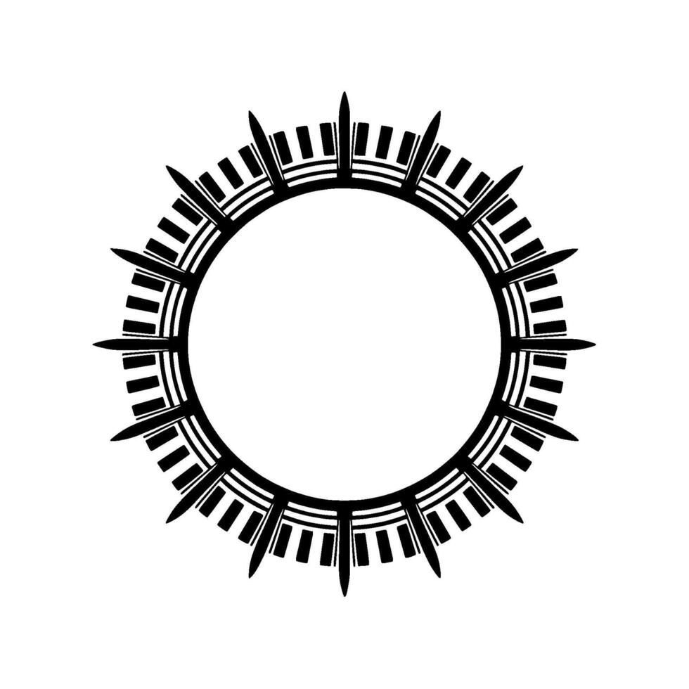 Geometric Tribal Circle, Minimalist, Contour vector