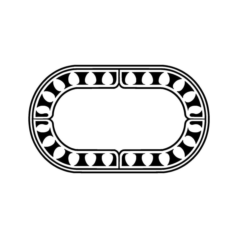 Geometric Oval Frame, Minimalist , Elegant Border vector