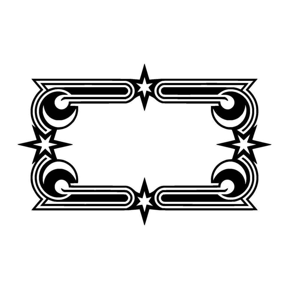 Art Deco Frame, Stylized Stars, Vintage Ornamentation vector