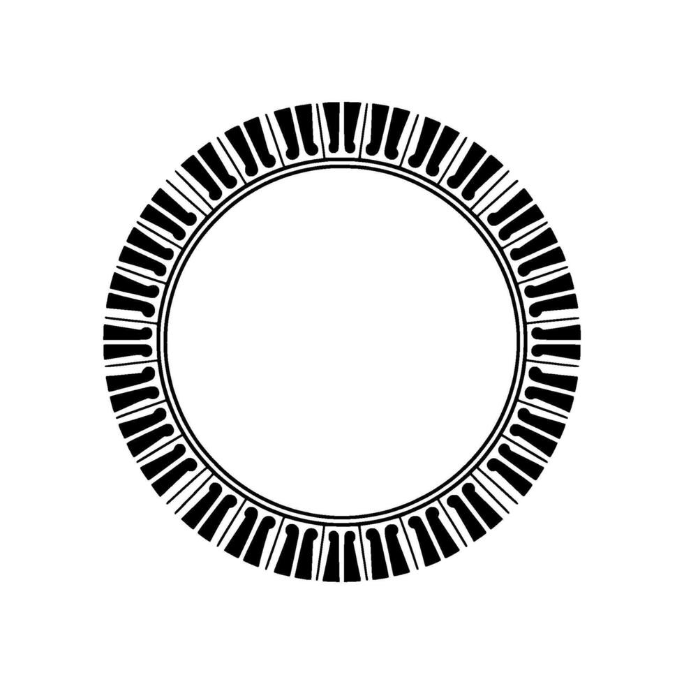 Geometric Circle Frame, Minimalist , Modern Pattern - Monochrome vector