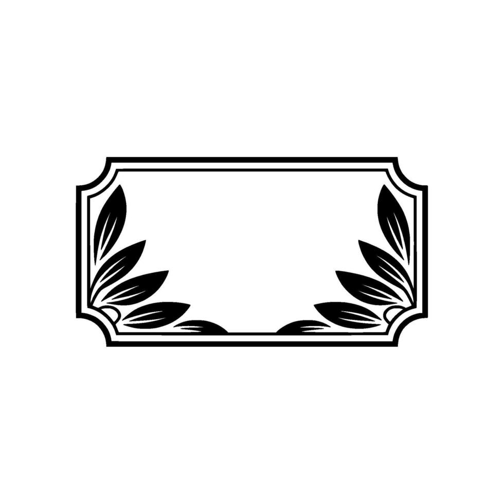 Elegant Botanical Label, Vintage , Minimalist Frame vector