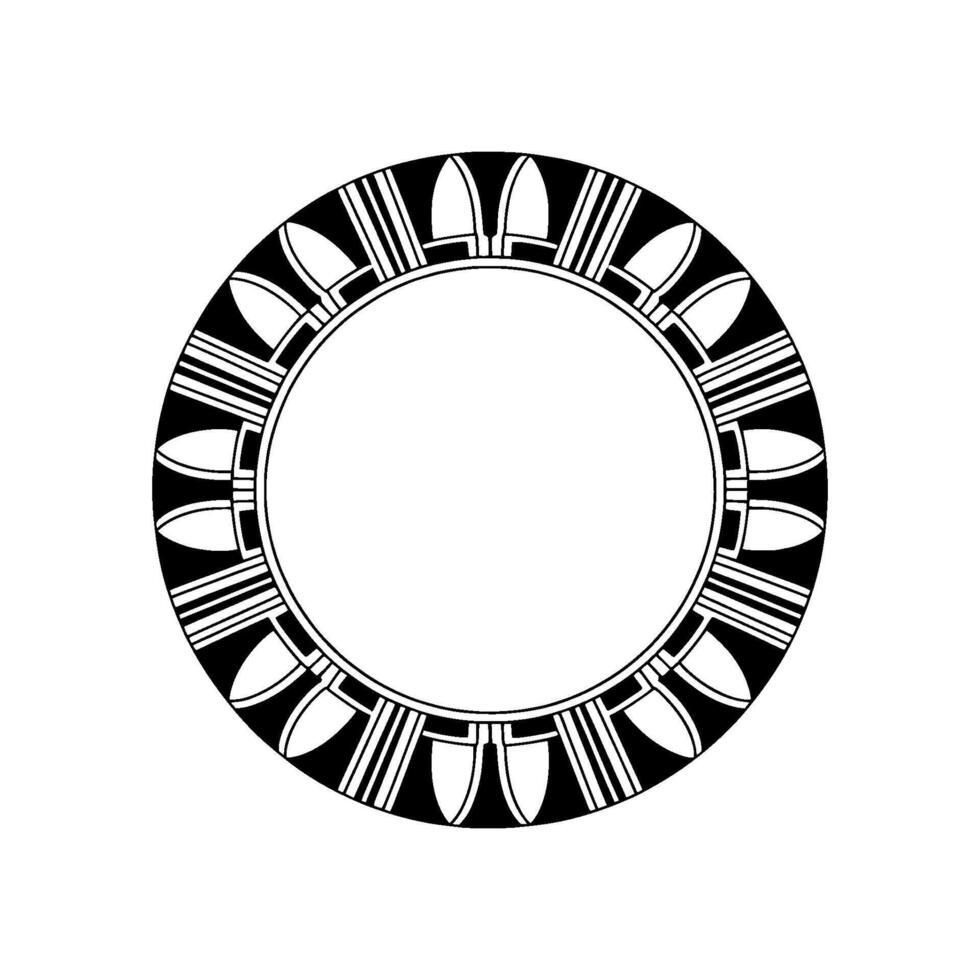 Geometric Circle Frame, Art Deco Style, Pattern vector