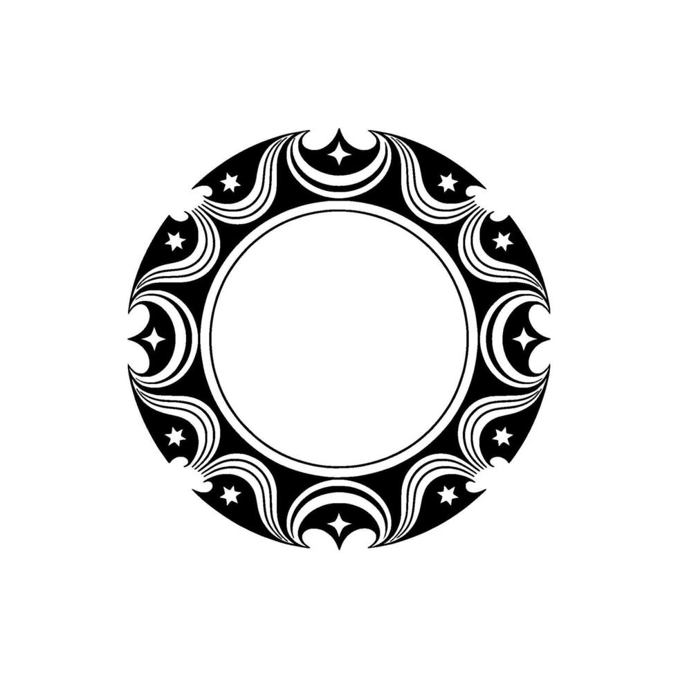 Tribal Star Frame, Minimalist , Circular Ornamentation vector