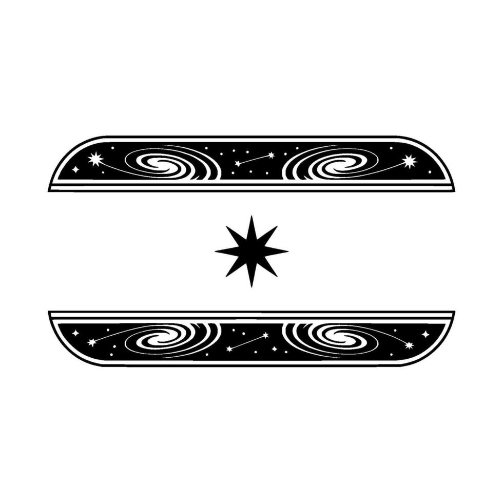 Celestial Swirls Vintage Starburst Border vector