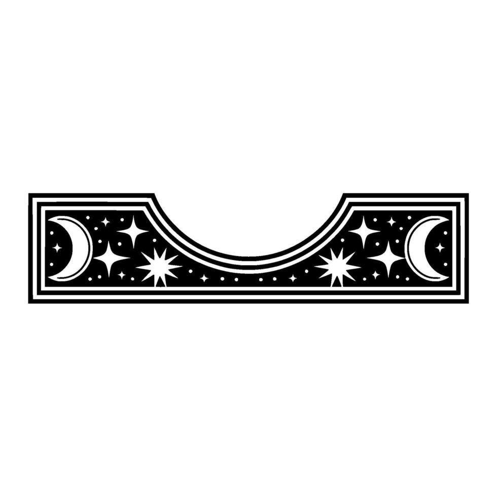 Celestial Crescent Vintage Moon Star Ornament vector