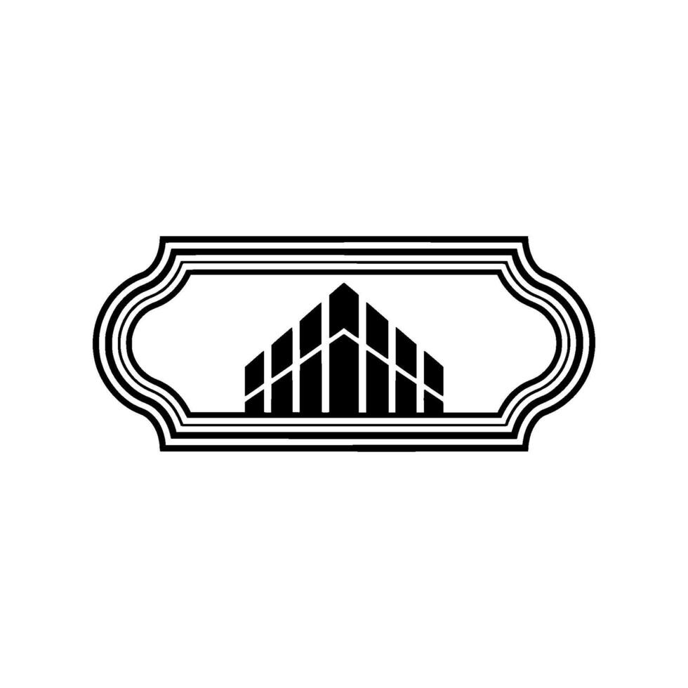 Art Deco Building Silhouette, Elegant Minimalism vector