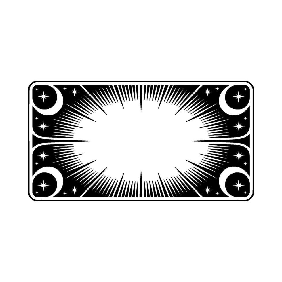 Celestial Frame, Vintage Starburst, Mystical vector