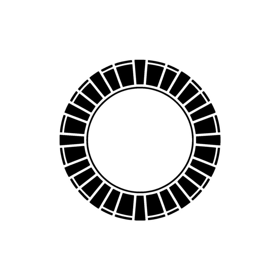 Minimalist Circular Emblem, Retro Grid Pattern vector