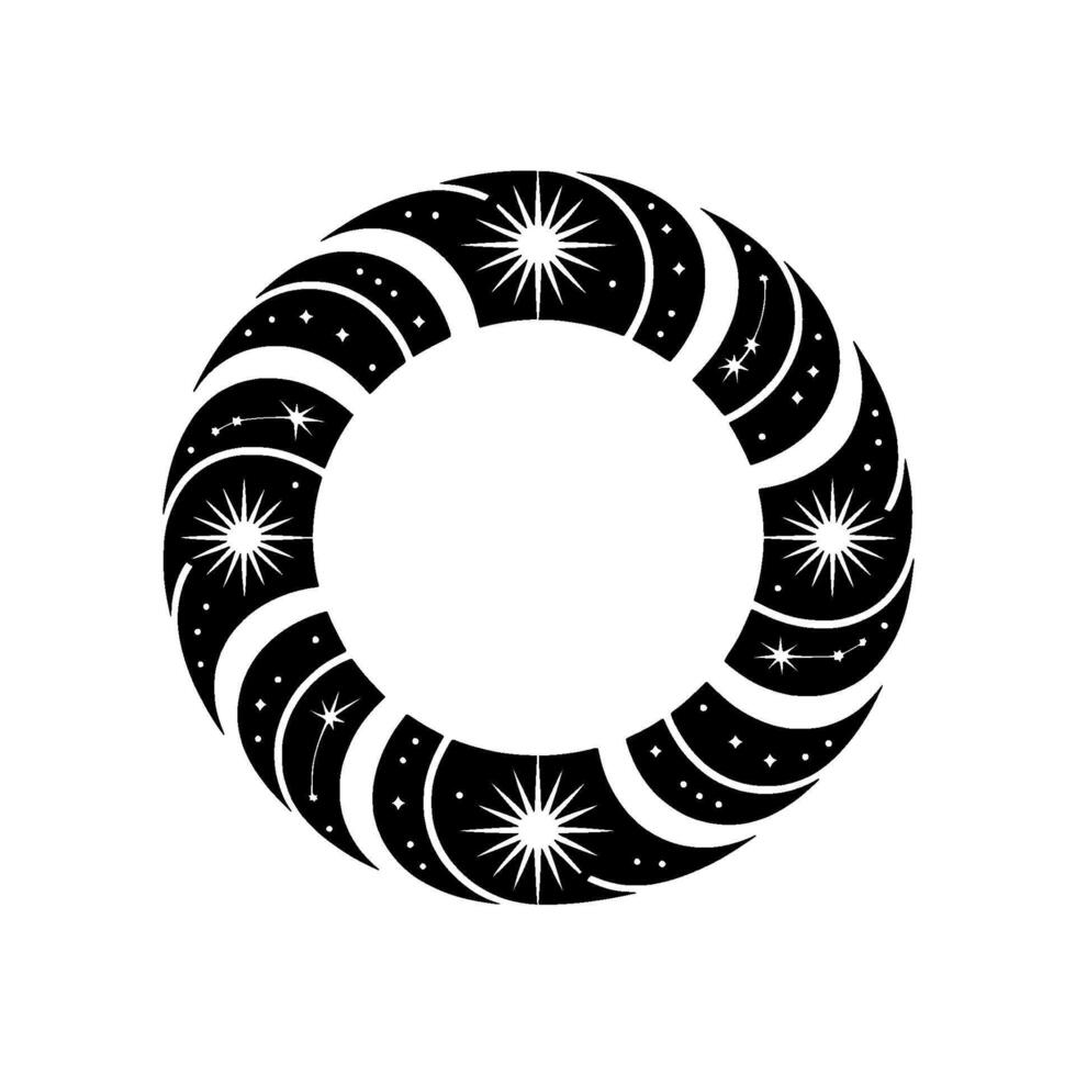 Celestial Spiral A Minimalist Starry Emblem vector