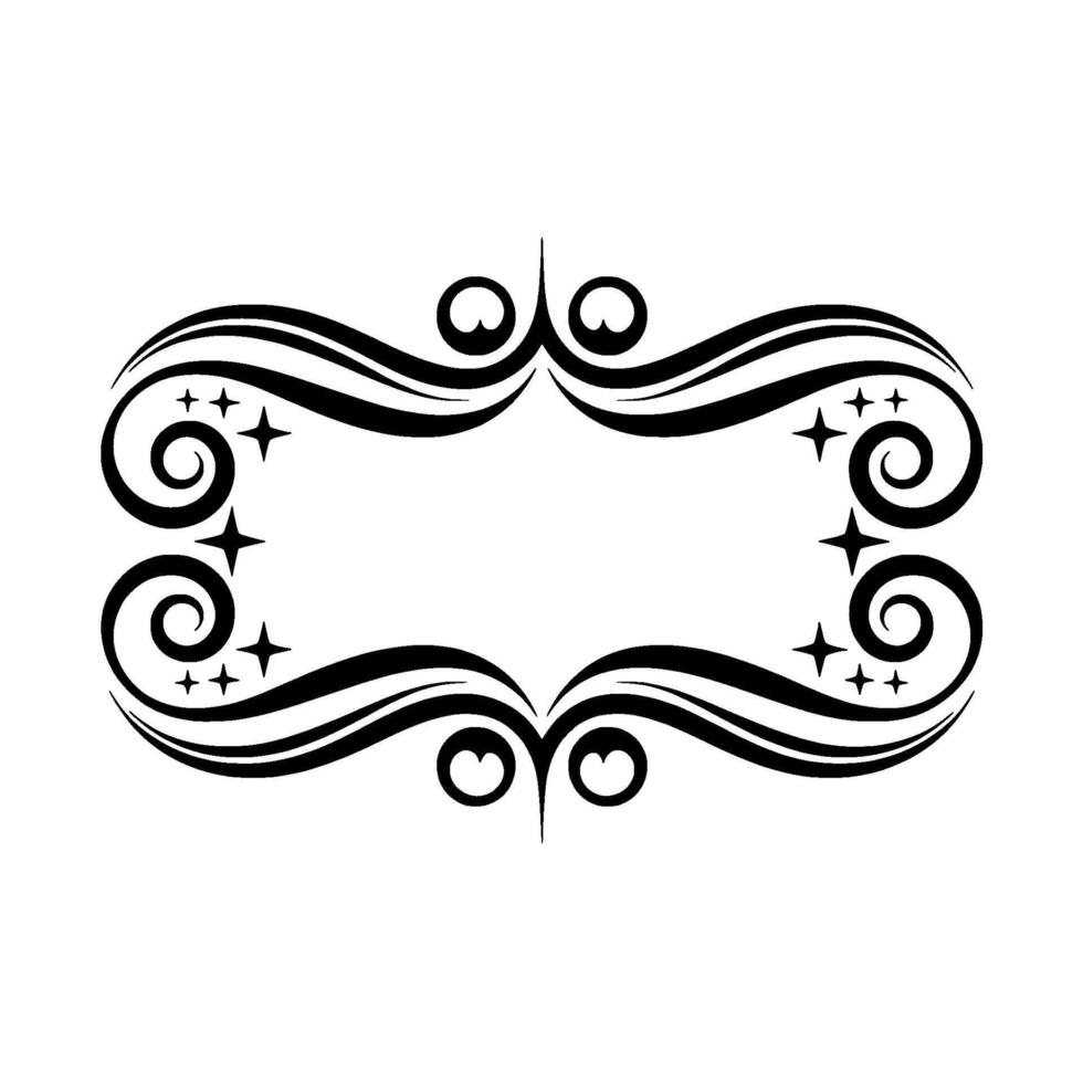 Elegant Swirl Frame, Vintage Decorative Border, Celestial vector