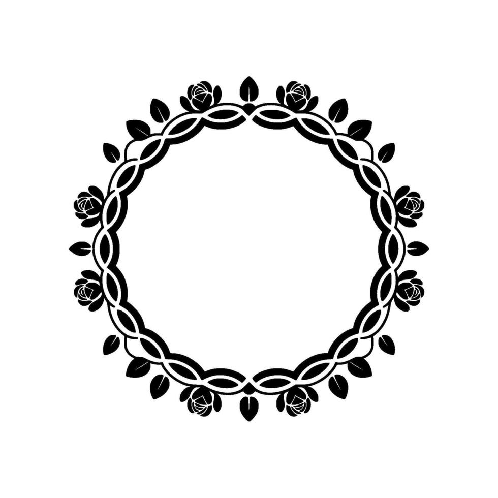 Elegant Floral Border, Vintage , Decorative Frame, Wreath vector