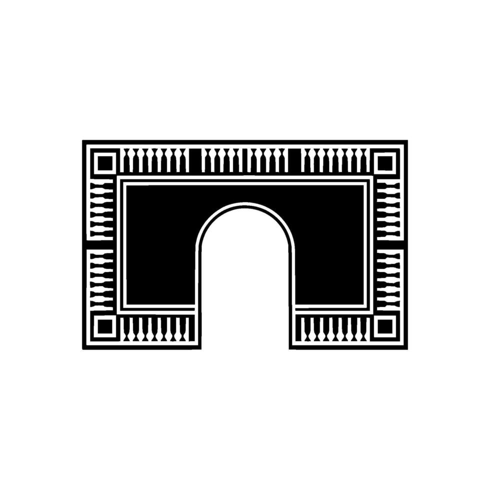Geometric Arch Emblem, Minimalist, Outline vector