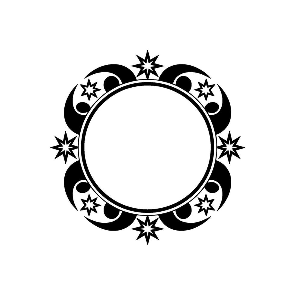 Tribal Moon Frame, Celestial Ornamentation vector