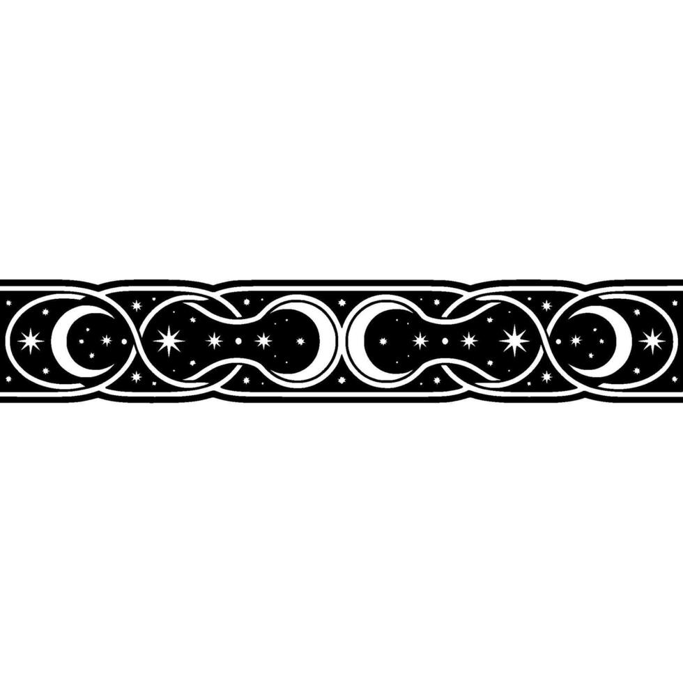 Celestial Border Moon Star, Stars vector