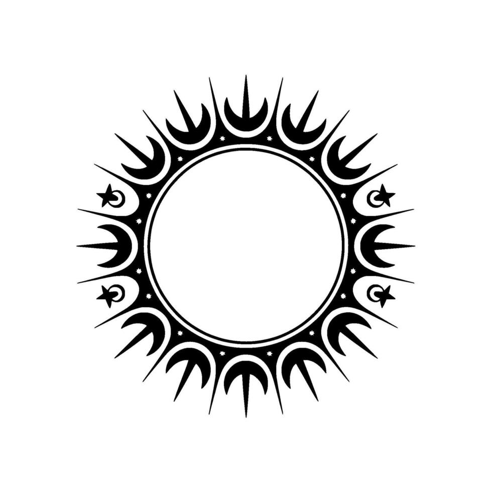 Spiraling Swallow Ornament, Tribal Border, Circular Emblem vector